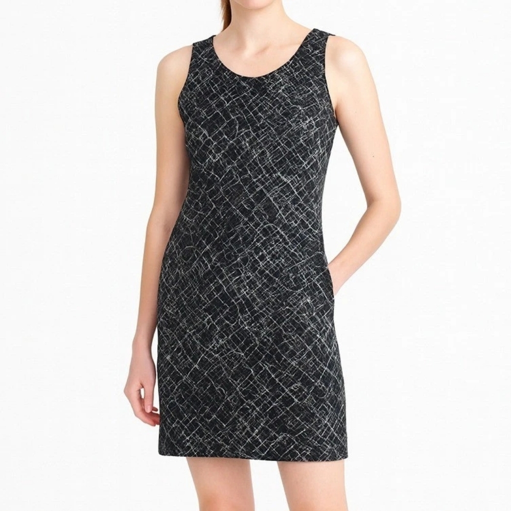NEW KENAR Black White Sleeveless Print Dress 10